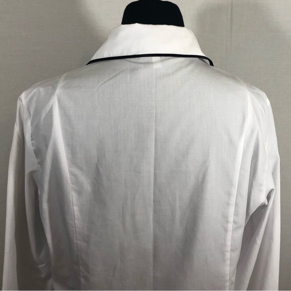 Javelin Blouse Women White Front Collared RufflesSize14 Long Sleeve Buttons =O - Picture 10 of 12